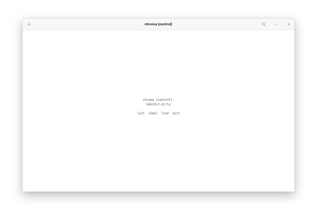 screenshot of chroma-control splash screen