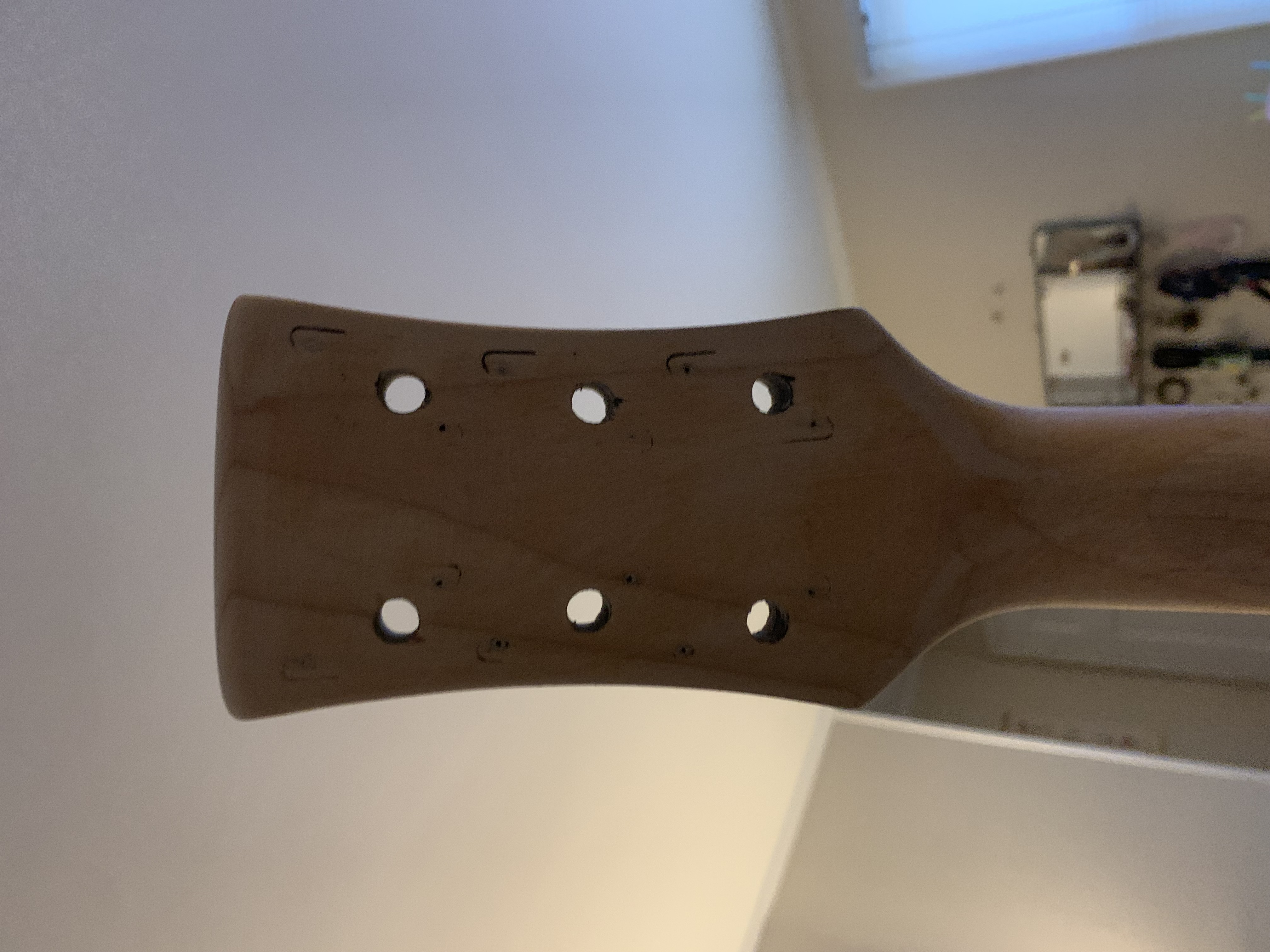 Freshly shorn headstock