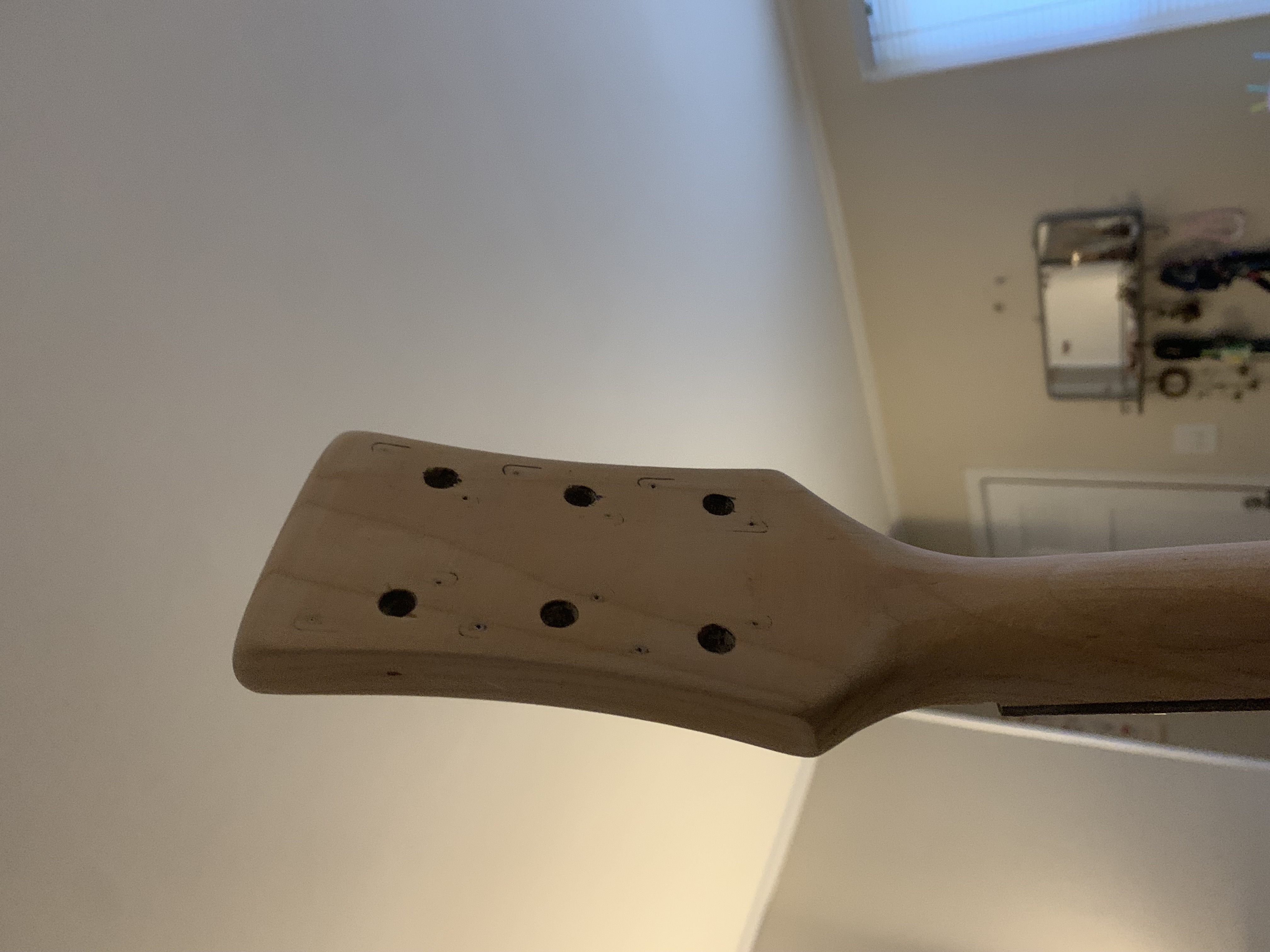 Freshly shorn headstock