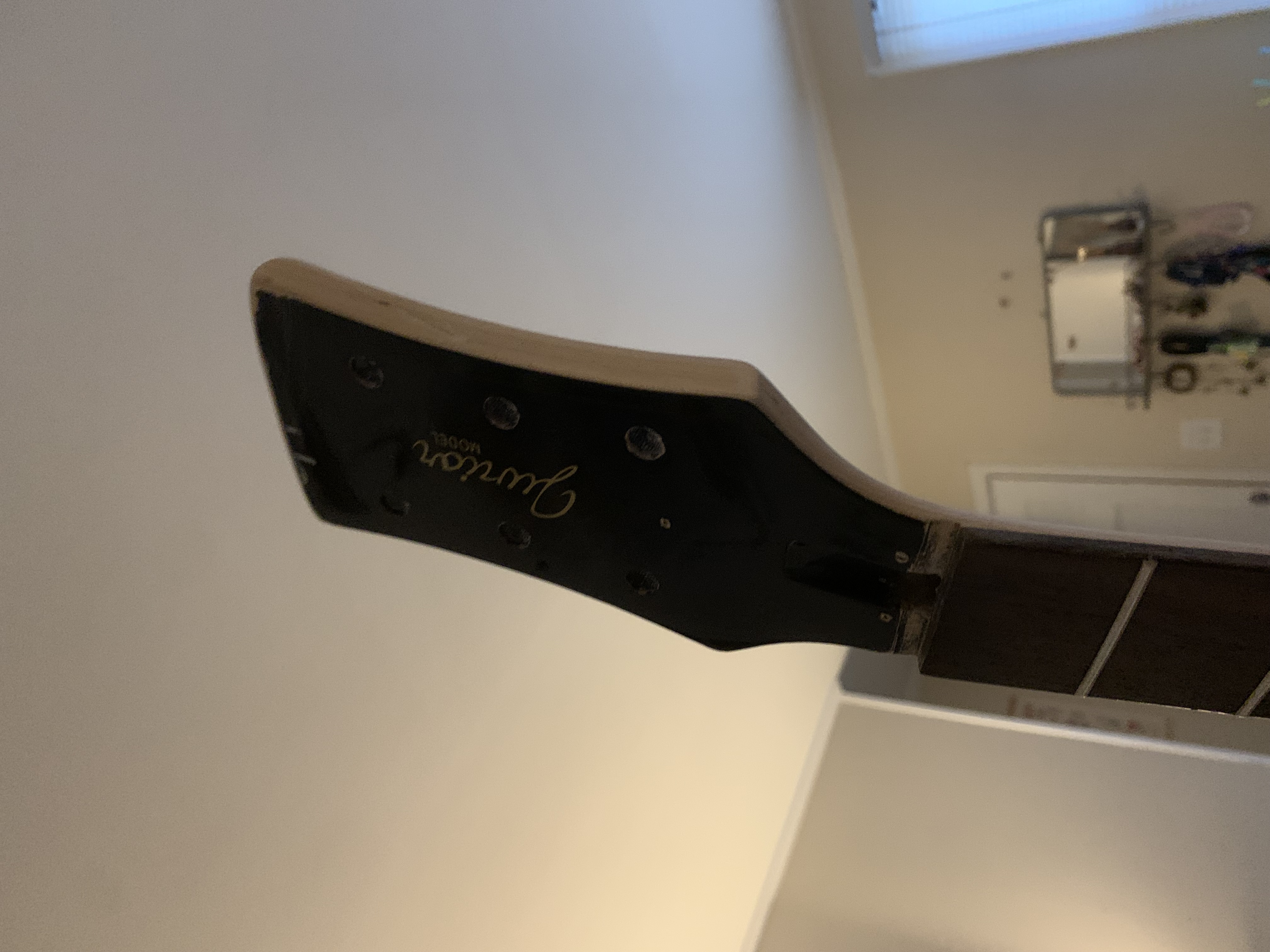 Freshly shorn headstock