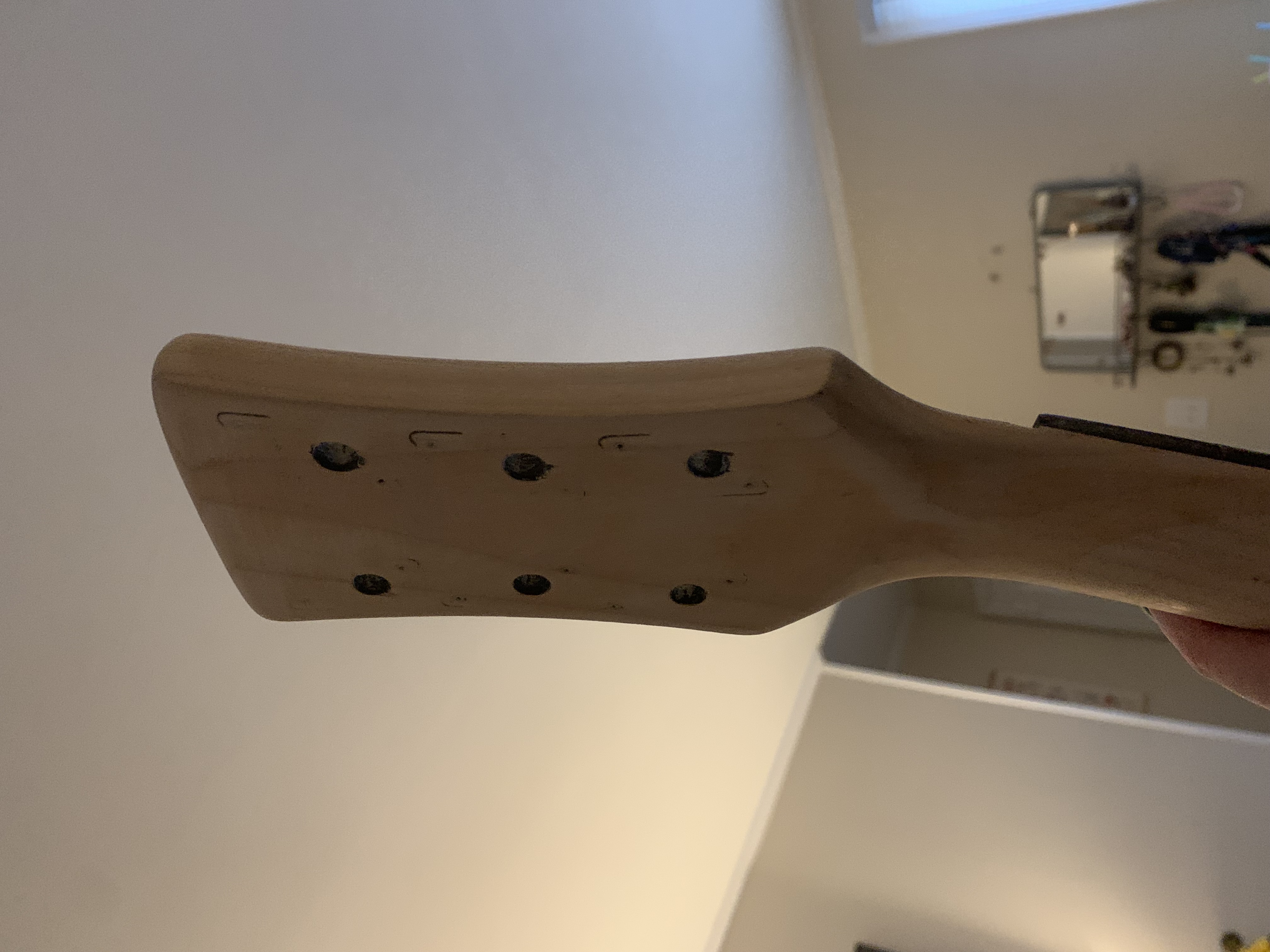 Freshly shorn headstock