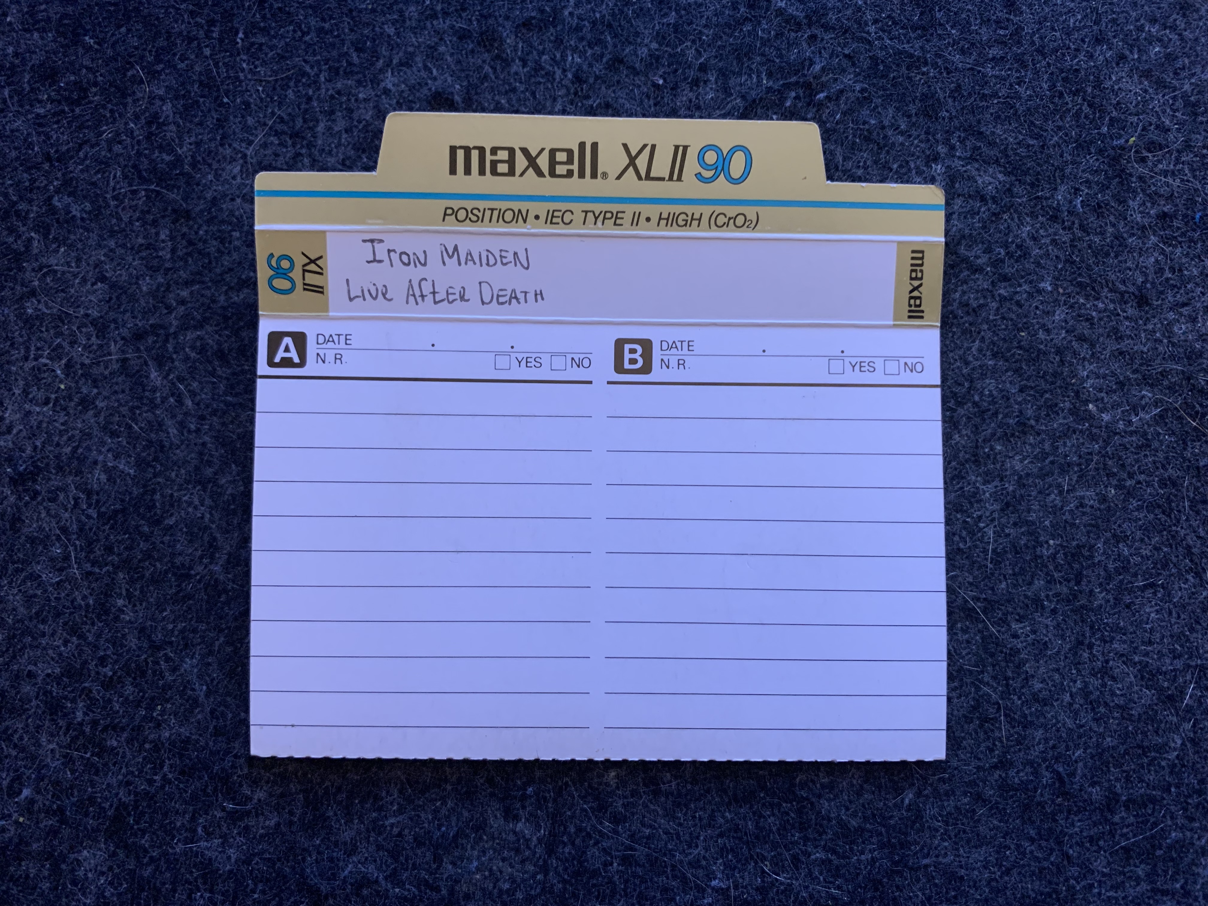 A cassette tape sleeve on a desk